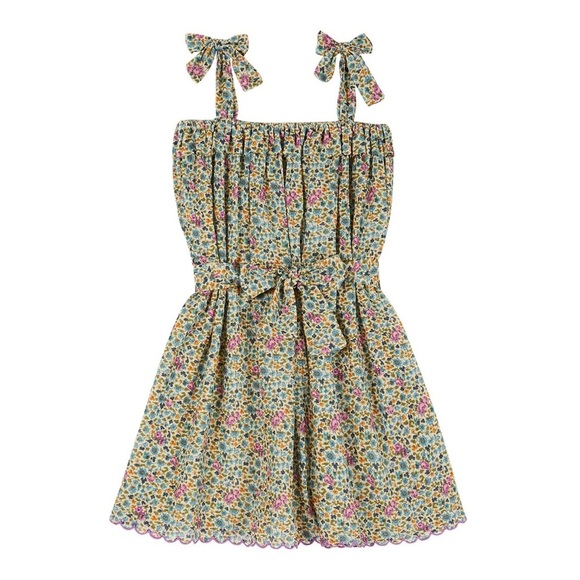 Emile Et Ida Girls Green Floral Tie Jumper in size 3 - Picture 1 of 7